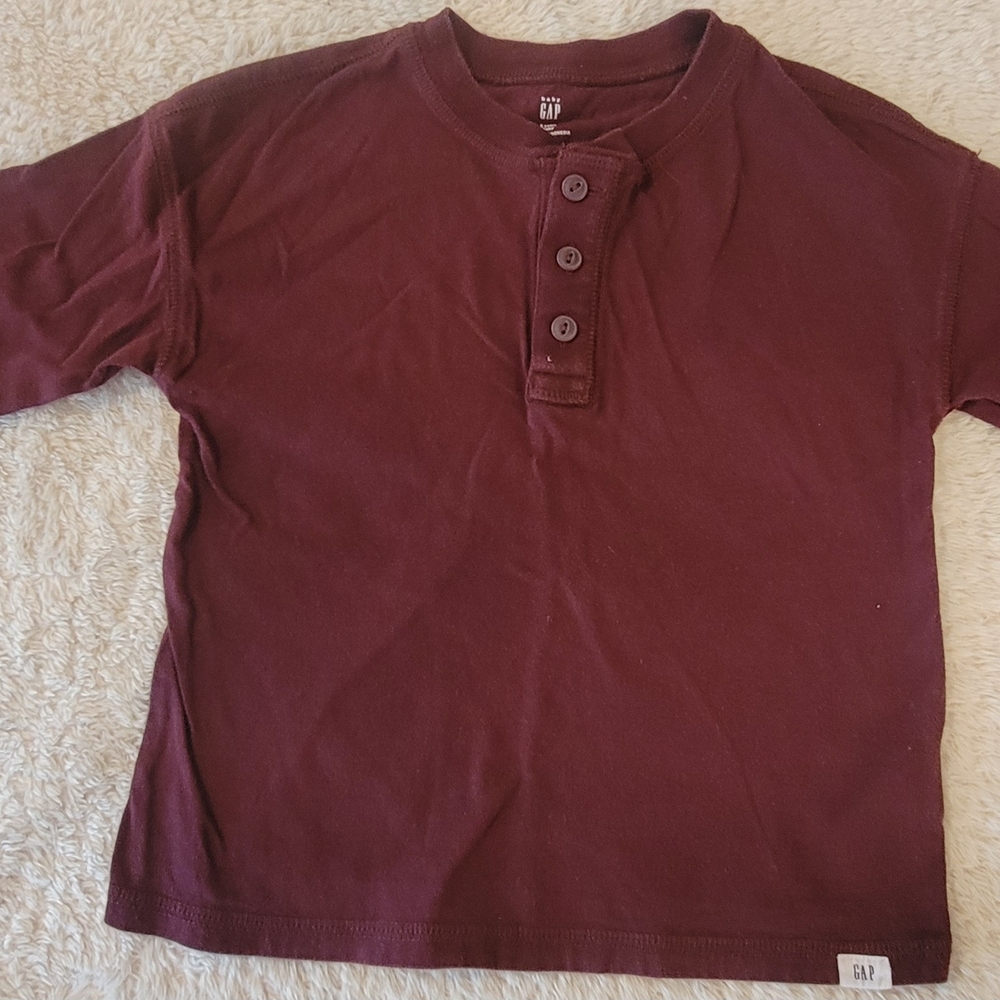 GAP Kids Maroon Long-Sleeve Henley